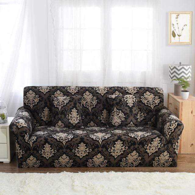 Housse canapé imprimée MAGIC SOFA vue de dessus - motifs géométriques colorés
