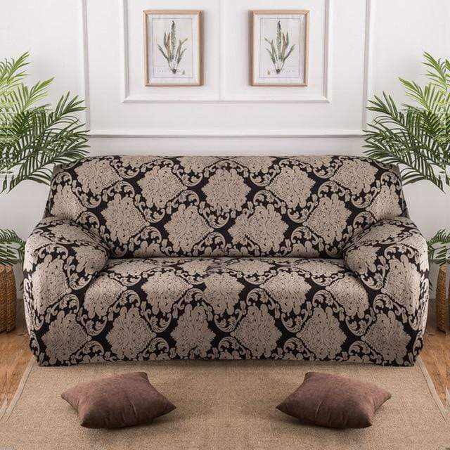 Détail élastique maintien housse canapé MAGIC SOFA sous les coussins du siège