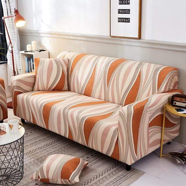 Housse canapé hydrofuge MAGICTIF 1 place fauteuil imprimé extensible salon moderne