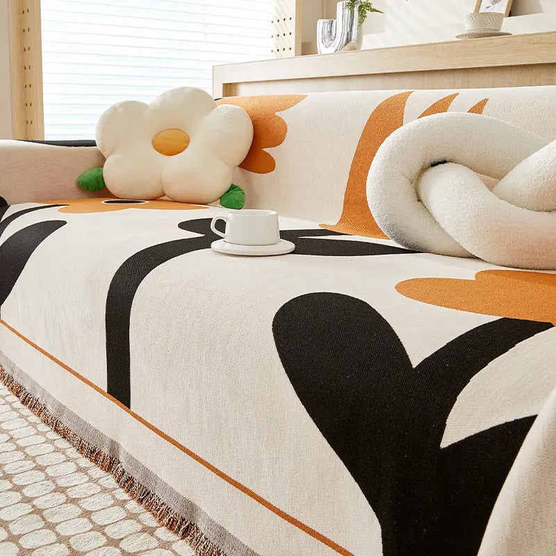 Plaid Canapé Antidérapant BELMIRO Yb Clover Orange-180x300cm