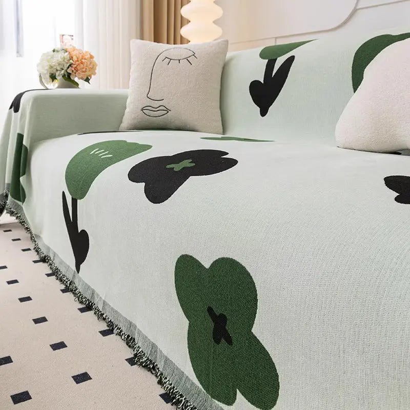 Plaid Canapé Antidérapant BELMIRO Yb Floret Green-180x150cm