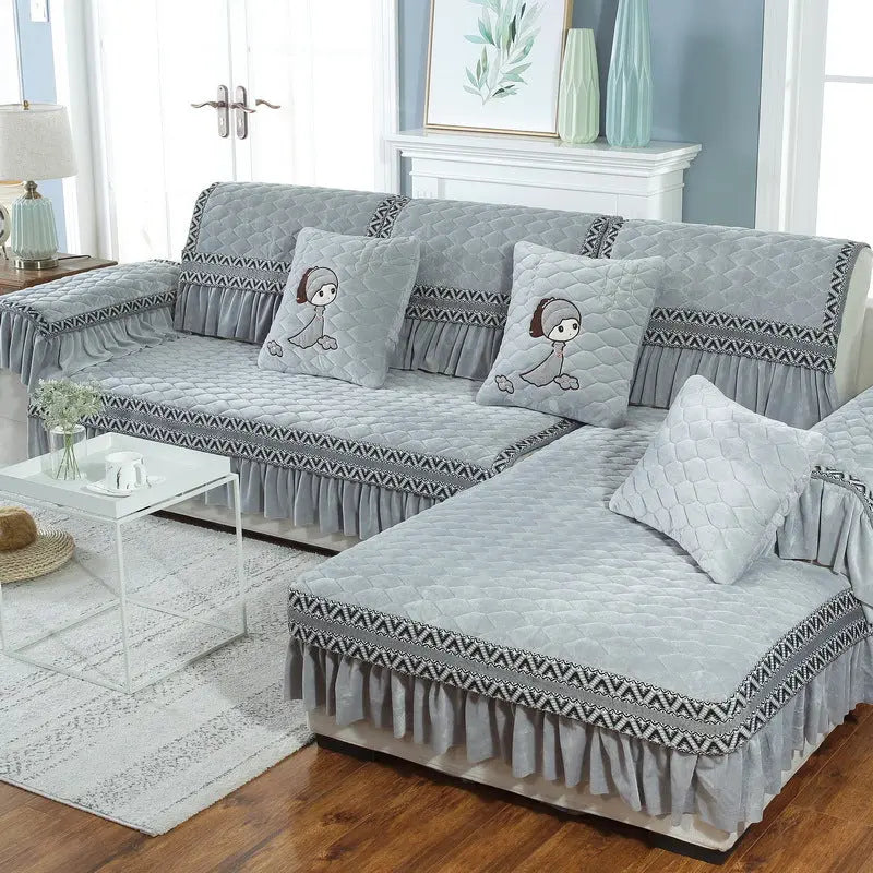 Plaid Canapé Antidérapant SERENO Grey-80X180