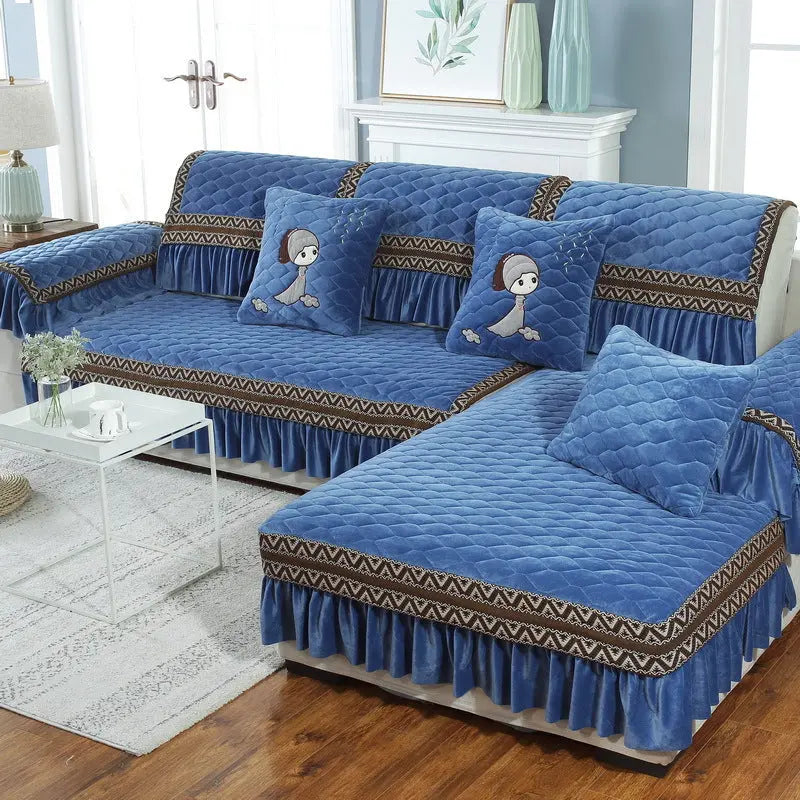 Plaid Canapé Antidérapant SERENO Dark Blue-70X90