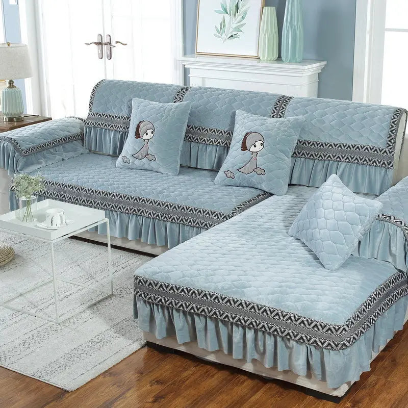 Plaid Canapé Antidérapant SERENO Light Blue-80X160