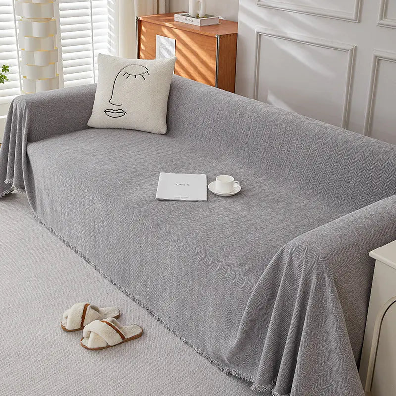 Plaid Canapé Antitache ERENIX Light Gray-180×300cm