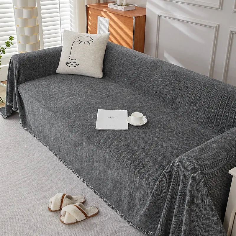Plaid Canapé Antitache ERENIX Dark Gray-180×130cm
