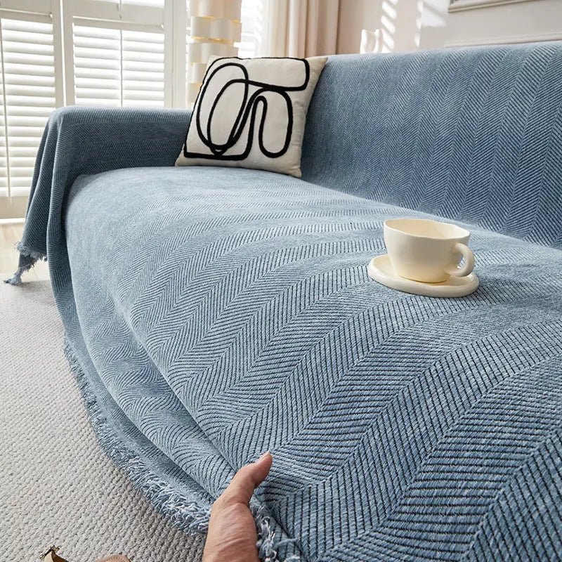 Plaid Canapé Antitache ERENIX Haze Blue-90×90cm