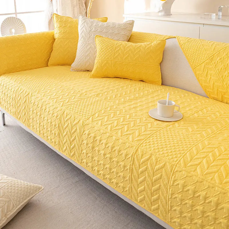 Plaid Canapé Bohème COVERO Qianling Yellow-90X90CM