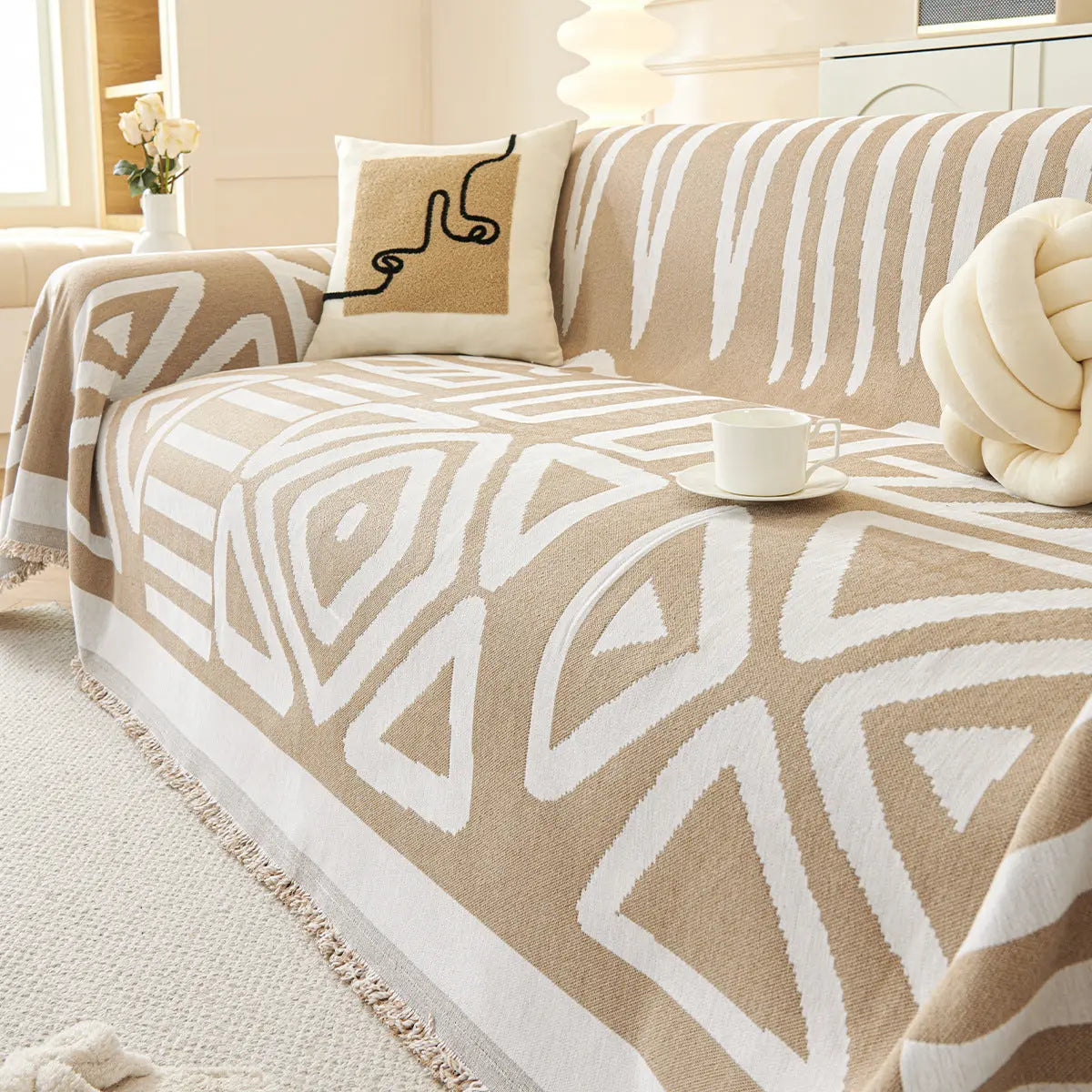 Plaid Canapé Chenille BohoYB Coffee-180*380cm