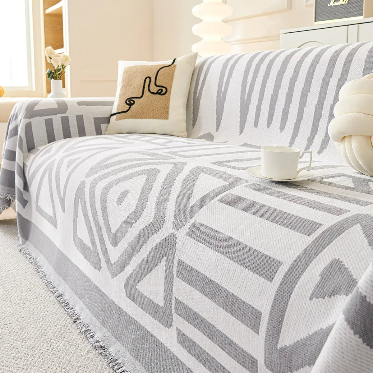 Plaid Canapé Chenille BohoYB Gray-180*130cm