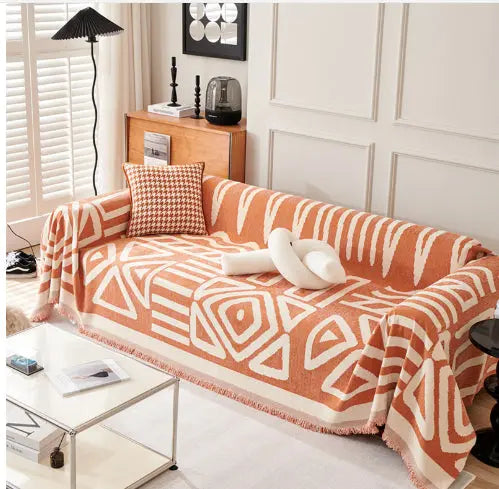 Plaid Canapé Chenille BohoYB Orange-180*280cm