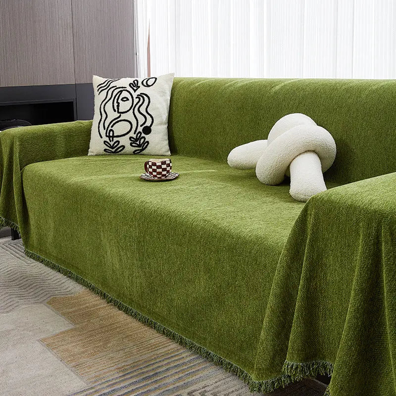 Plaid Canapé Chenille HERRIEX Yb Herringbone Green-180x150cm
