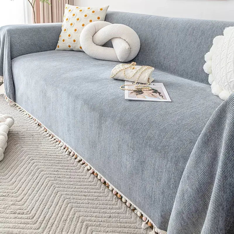 Plaid Canapé Chenille Moderne VERIA Dark Gray-180x230