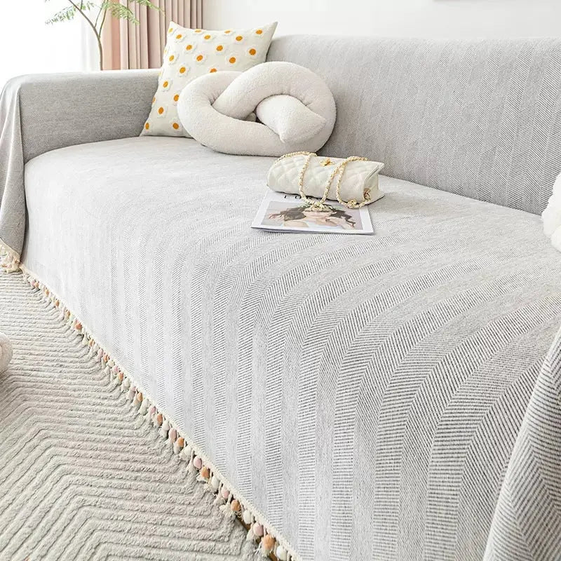 Plaid Canapé Chenille Moderne VERIA Light Gray-180x130