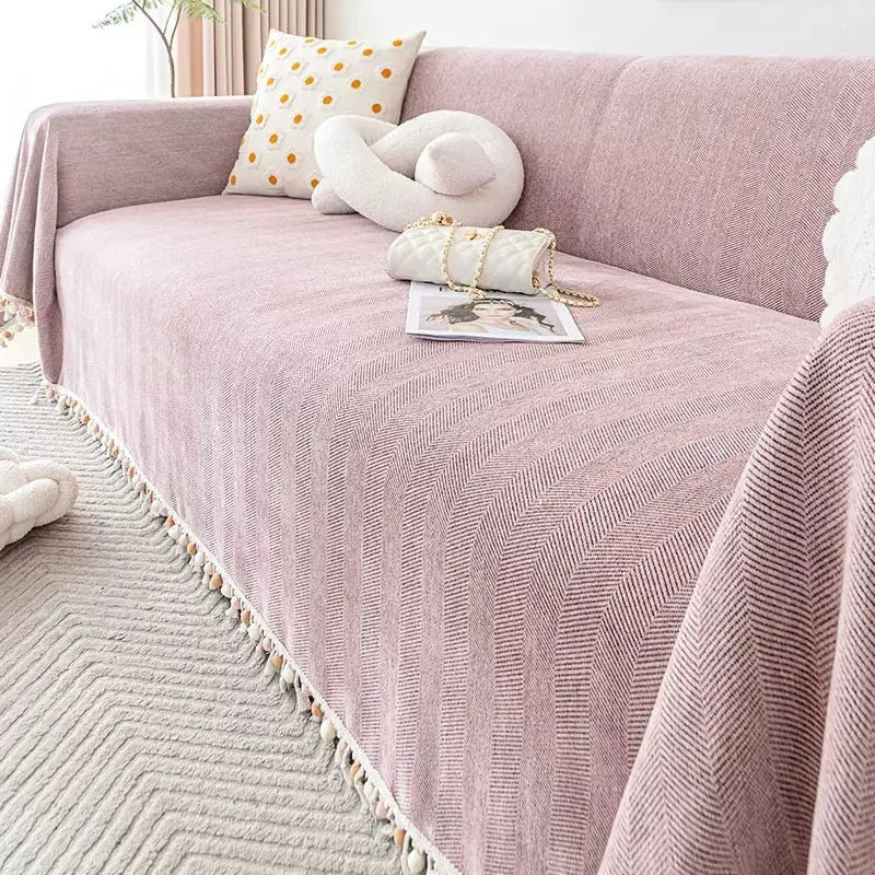 Plaid Canapé Chenille Moderne VERIA Pink-180x360