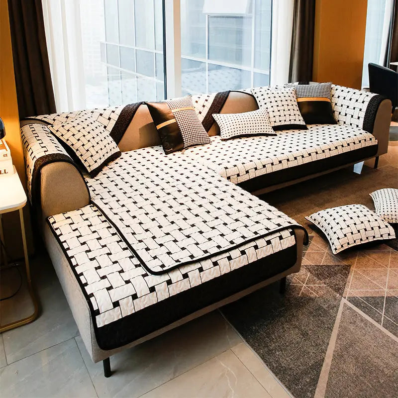 Plaid Canapé Coton Rayè SOFASTYLE Simple weave-70x210cm