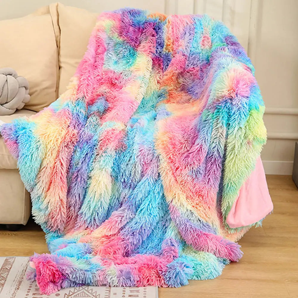 Plaid Canapé Douillet COCON Dark rainbow-50x70cm
