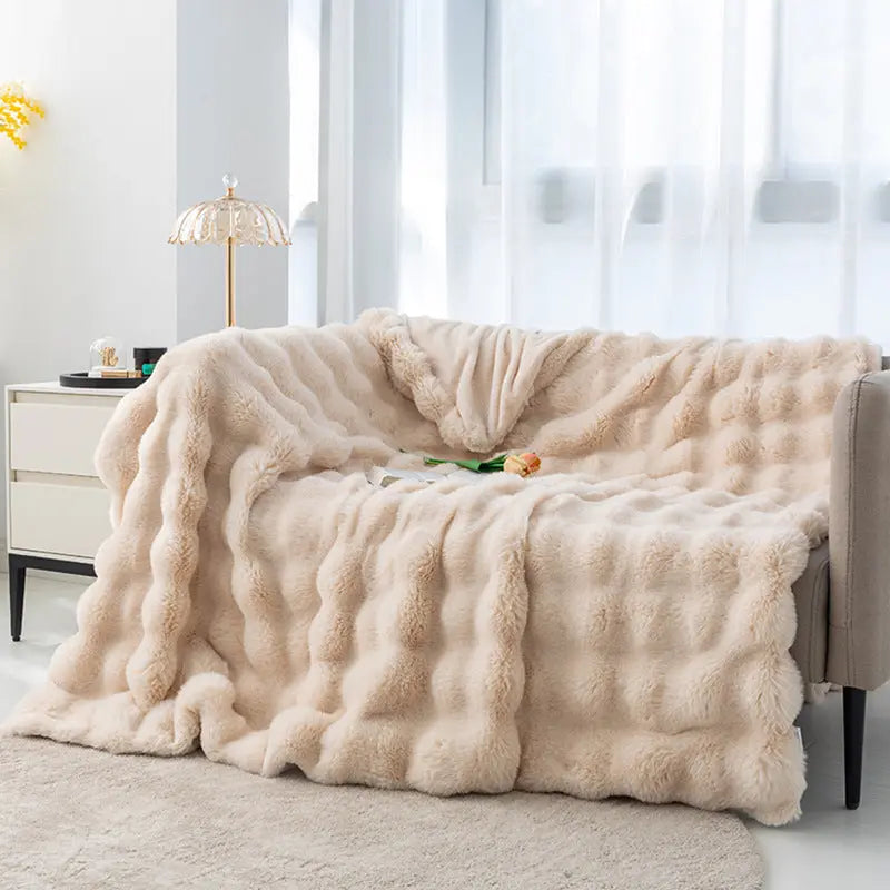 Plaid Canapé Flanelle SOPHIE Beige-130x160cm