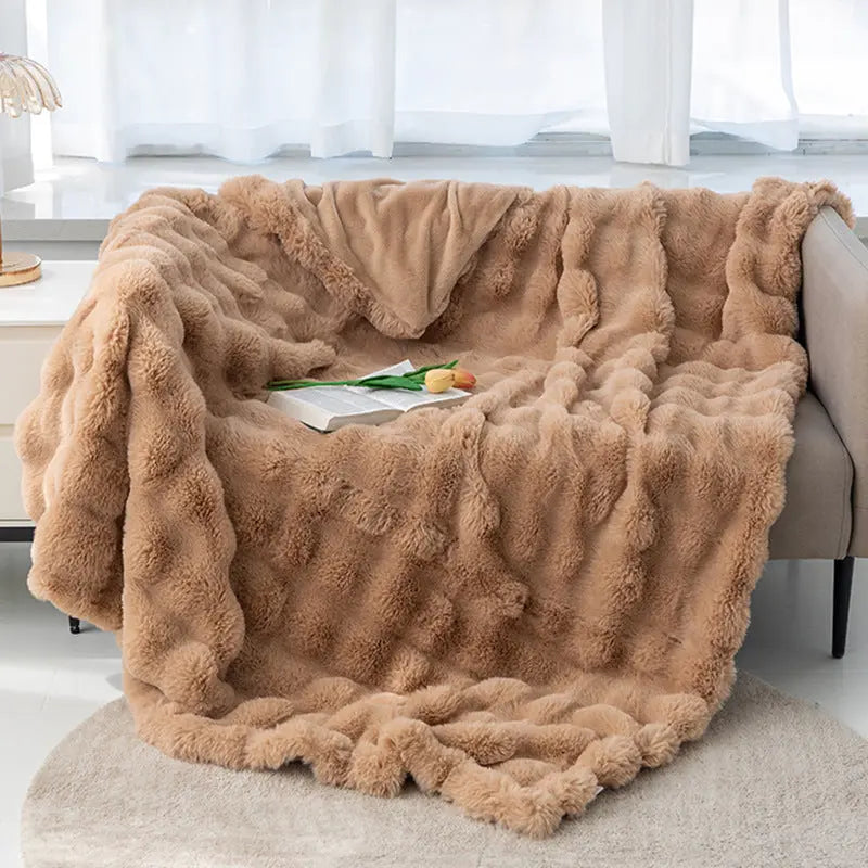 Plaid Canapé Flanelle SOPHIE Brown-180X200cm