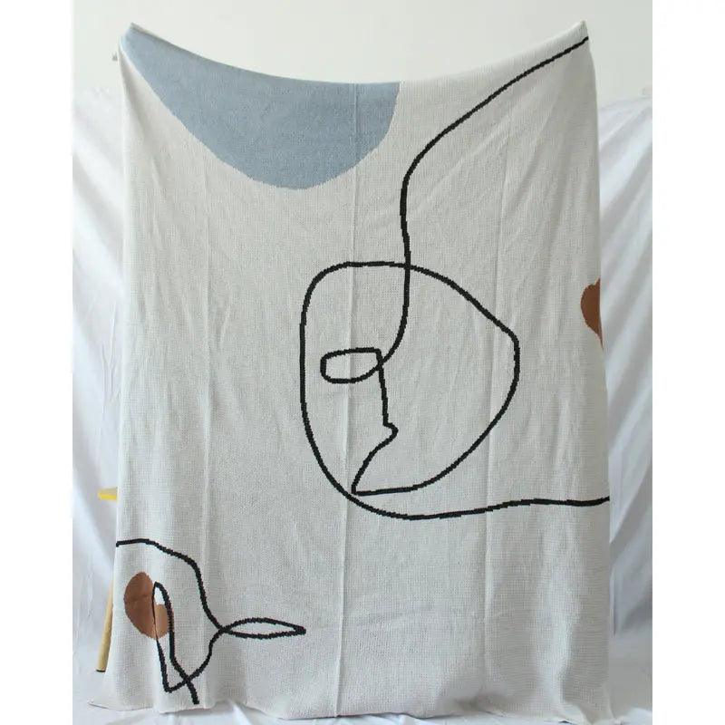 Plaid Canapé Geometric Nordic TASSILO Abstract lines-150X220cm