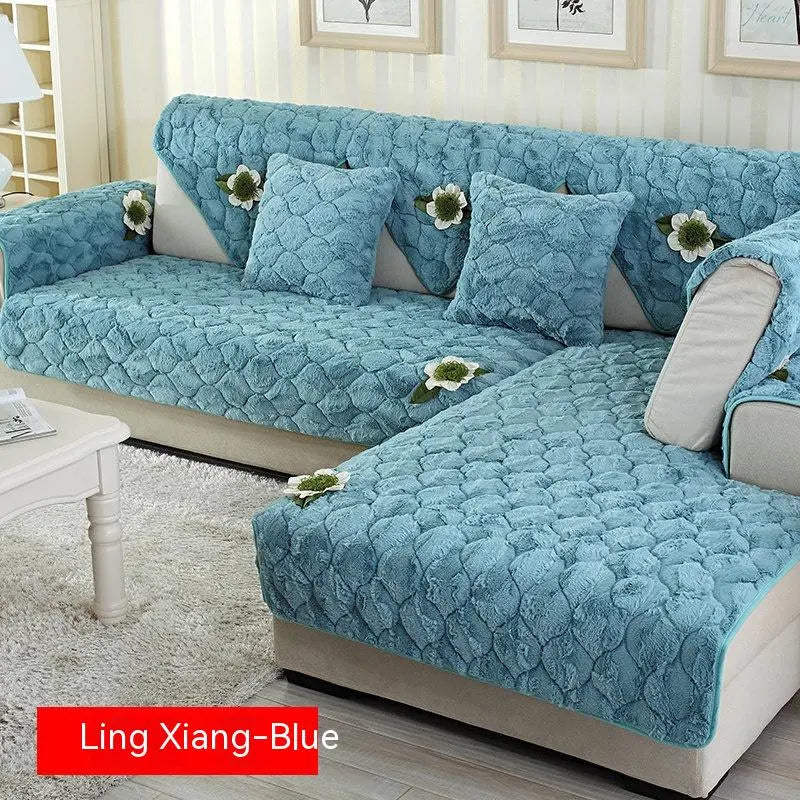 Plaid Canapé Hiver Douillet LYXOR Begonia Blue-70×150