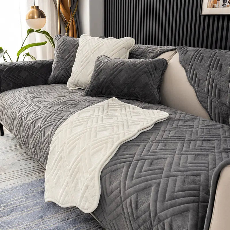 Plaid Canapé Moderne BANAPLU Diamond Dark Grey-70x90CM