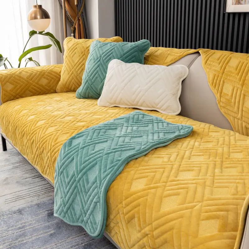 Plaid Canapé Moderne BANAPLU Diamond Turmeric-90x160CM