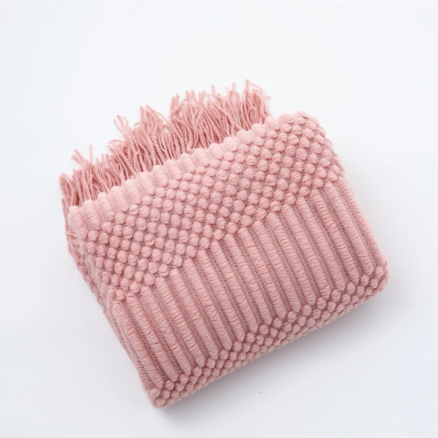 Plaid Canapé Moderne KIVARA Pink-127 X180CM Including Tassels