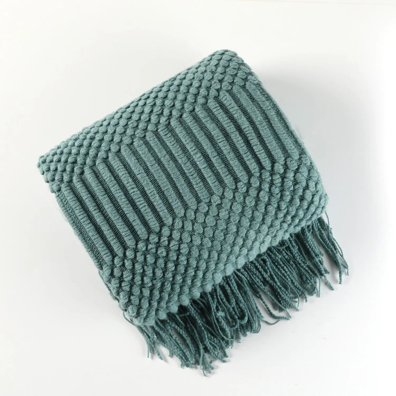 Plaid Canapé Moderne KIVARA Lake Green-130X230CM Including Tassels