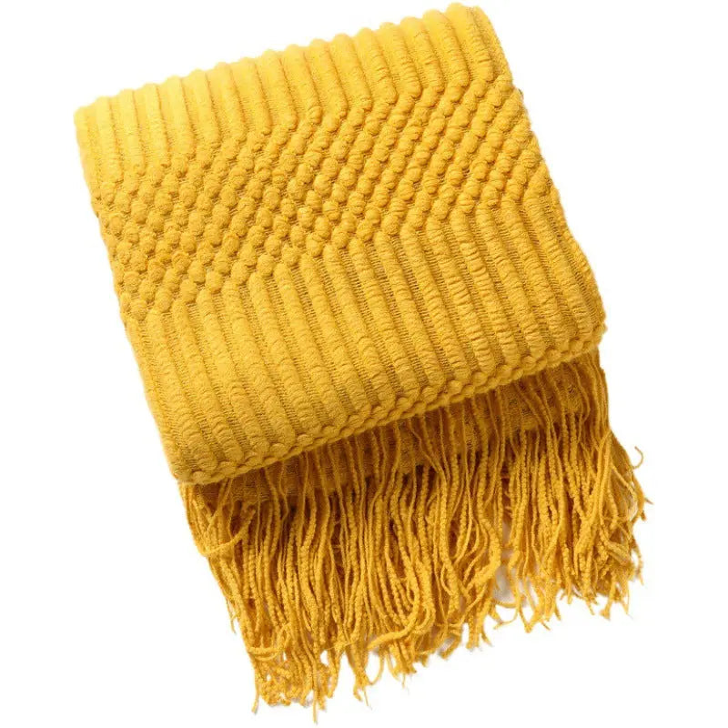 Plaid Canapé Moderne KIVARA Turmeric-127 X180CM Including Tassels