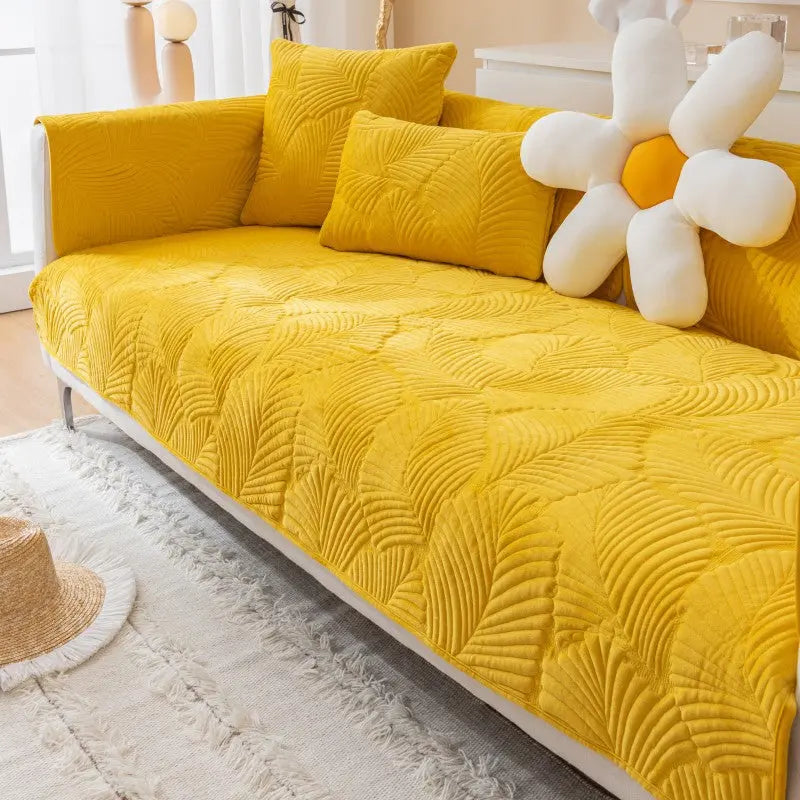 Plaid Canapé Moderne Luxe NORDA Bright Yellow-90X90cm