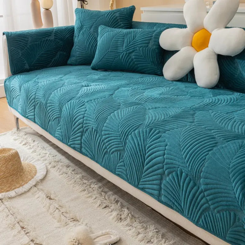 Plaid Canapé Moderne Luxe NORDA Peacock Blue-70X150cm
