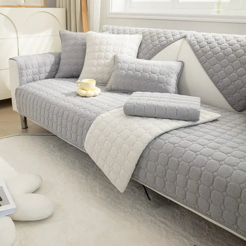 Plaid Canapé Moderne VELICI Light Grey-110x110CM
