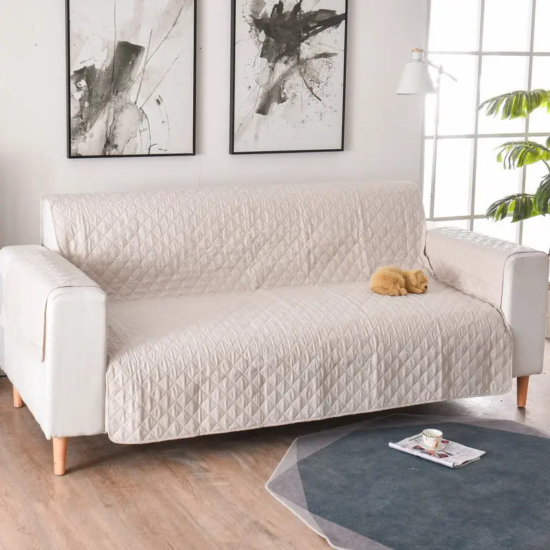 Plaid Canapé Moderne VIVADOW Lattice sofa cover beige-Double 130x196