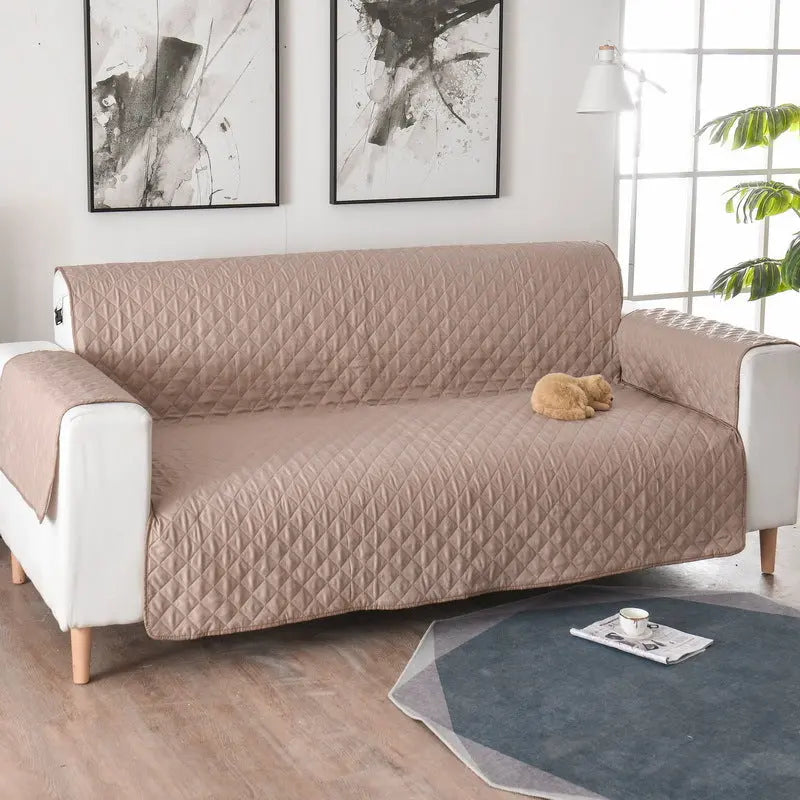Plaid Canapé Moderne VIVADOW Lattice sofa cover khaki-Three people 190x196