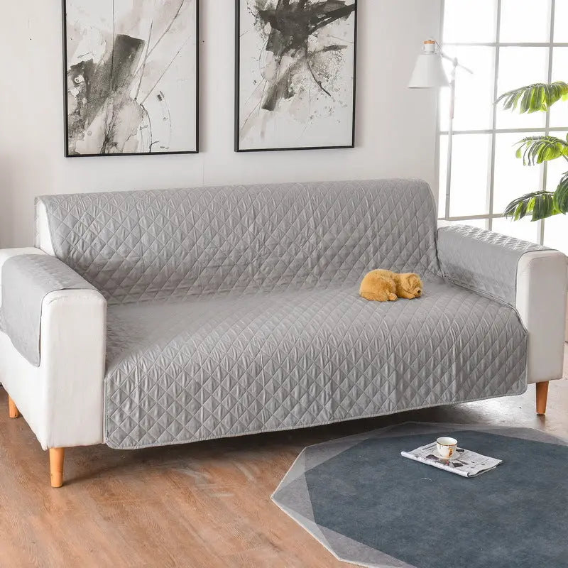Plaid Canapé Moderne VIVADOW Checkered sofa cover grey-Double 130x196