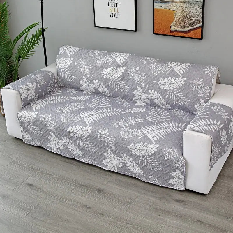 Plaid Canapé Moderne VIVADOW Leaf sofa cover grey-Double 130x196