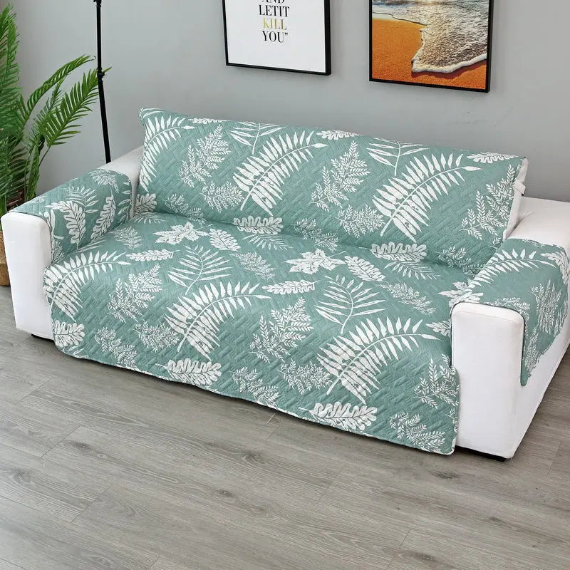 Plaid Canapé Moderne VIVADOW Leaf sofa cover light green-Three people 190x196