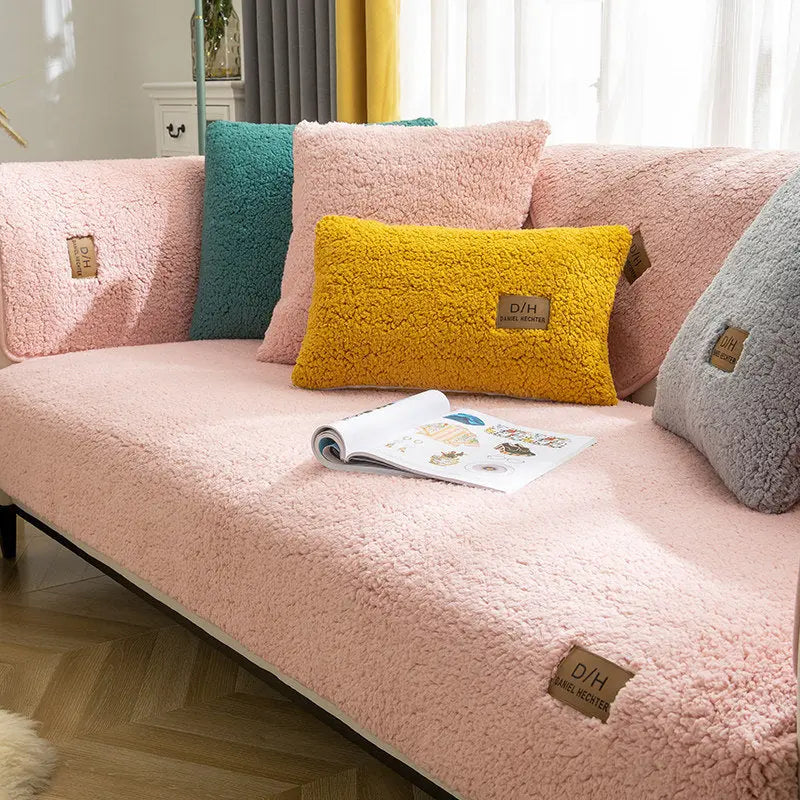 Plaid Canapé Velours Anti-Glisse LYSSA Pink-110x180cm