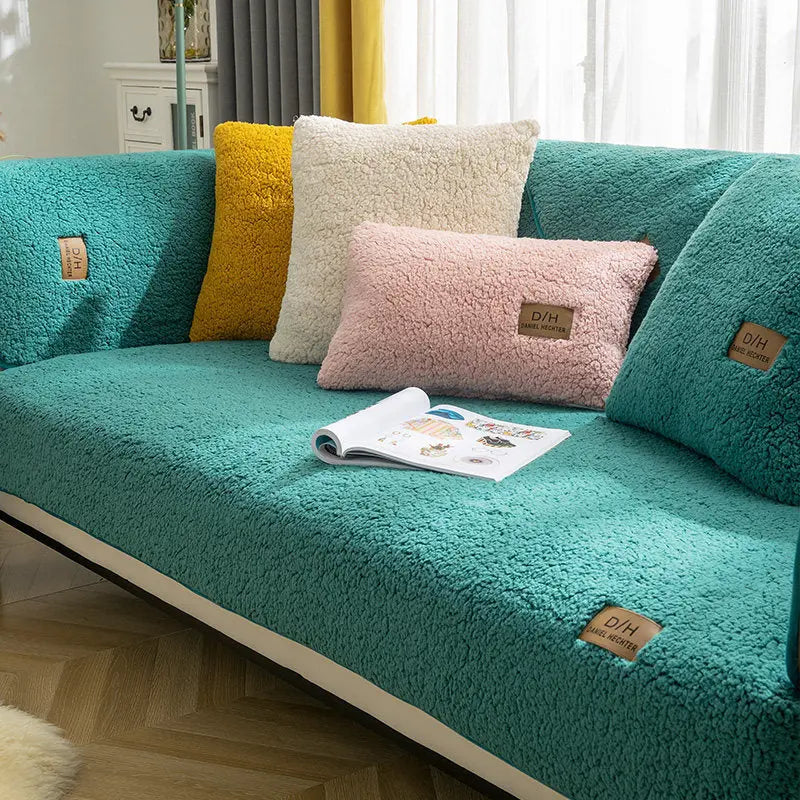 Plaid Canapé Velours Anti-Glisse LYSSA Green-70x120cm