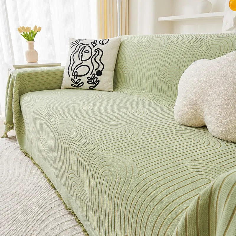 Plaid Canapé Anti-Griffes CHENILI Yb Qifeng Roll Green-180X360cm
