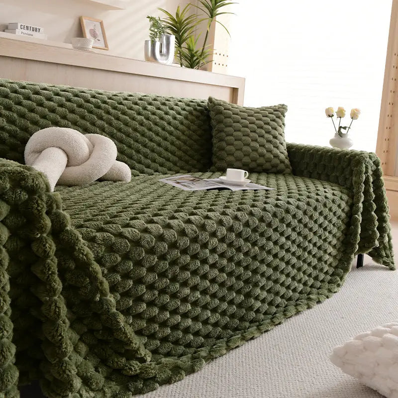 Plaid Canapé Antidérapant LUMIRA TM Warm Core Green-180x130cm