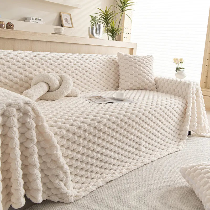 Plaid Canapé Antidérapant LUMIRA TM Warm Core Beige-180x130cm