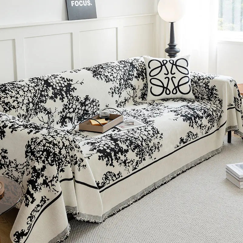Plaid Canapé Antidérapant SOFIPO Yb Bayberry Tree Black-180x380cm