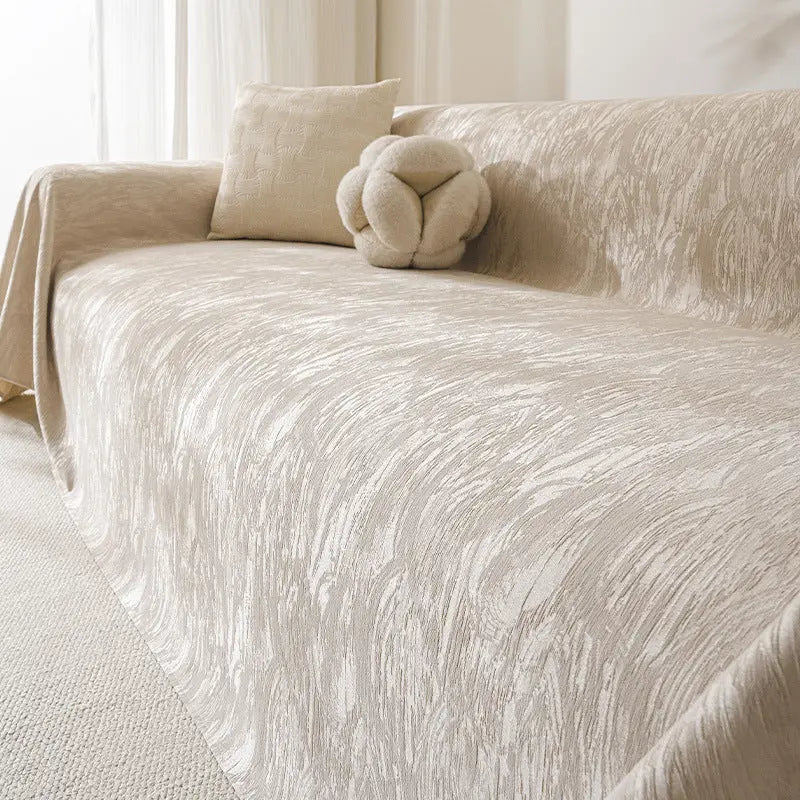 Plaid Canapé Chenille Classé **ÉLÉAME** Khaki-180X420cm