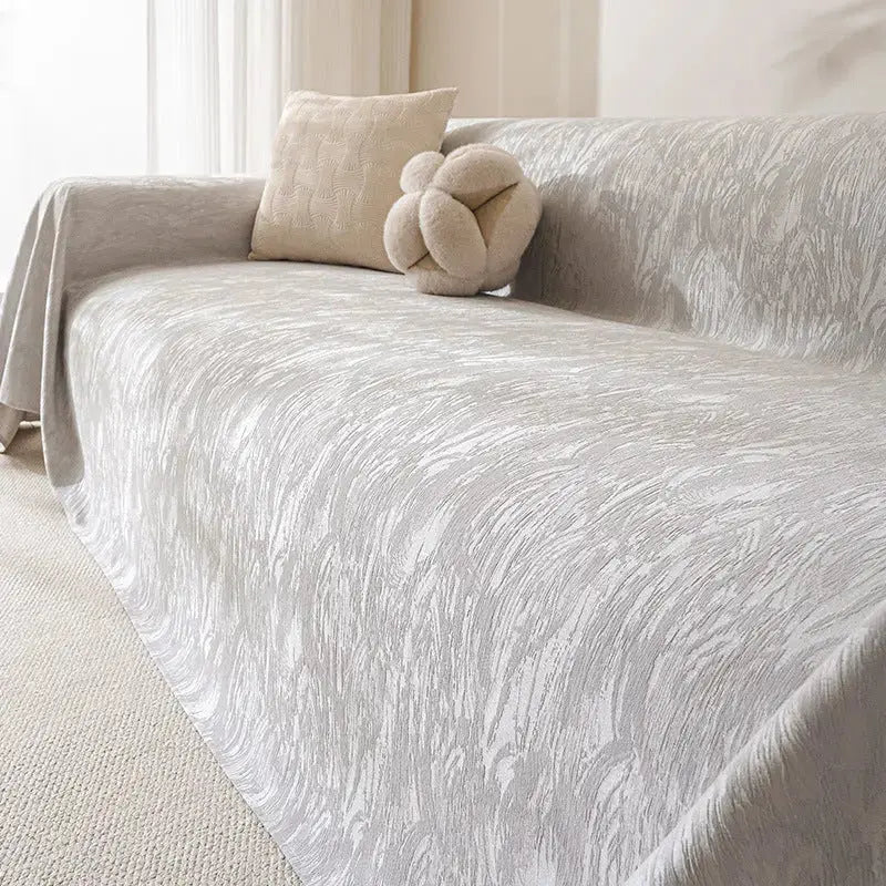 Plaid Canapé Chenille Classé **ÉLÉAME** Gray-180X340cm