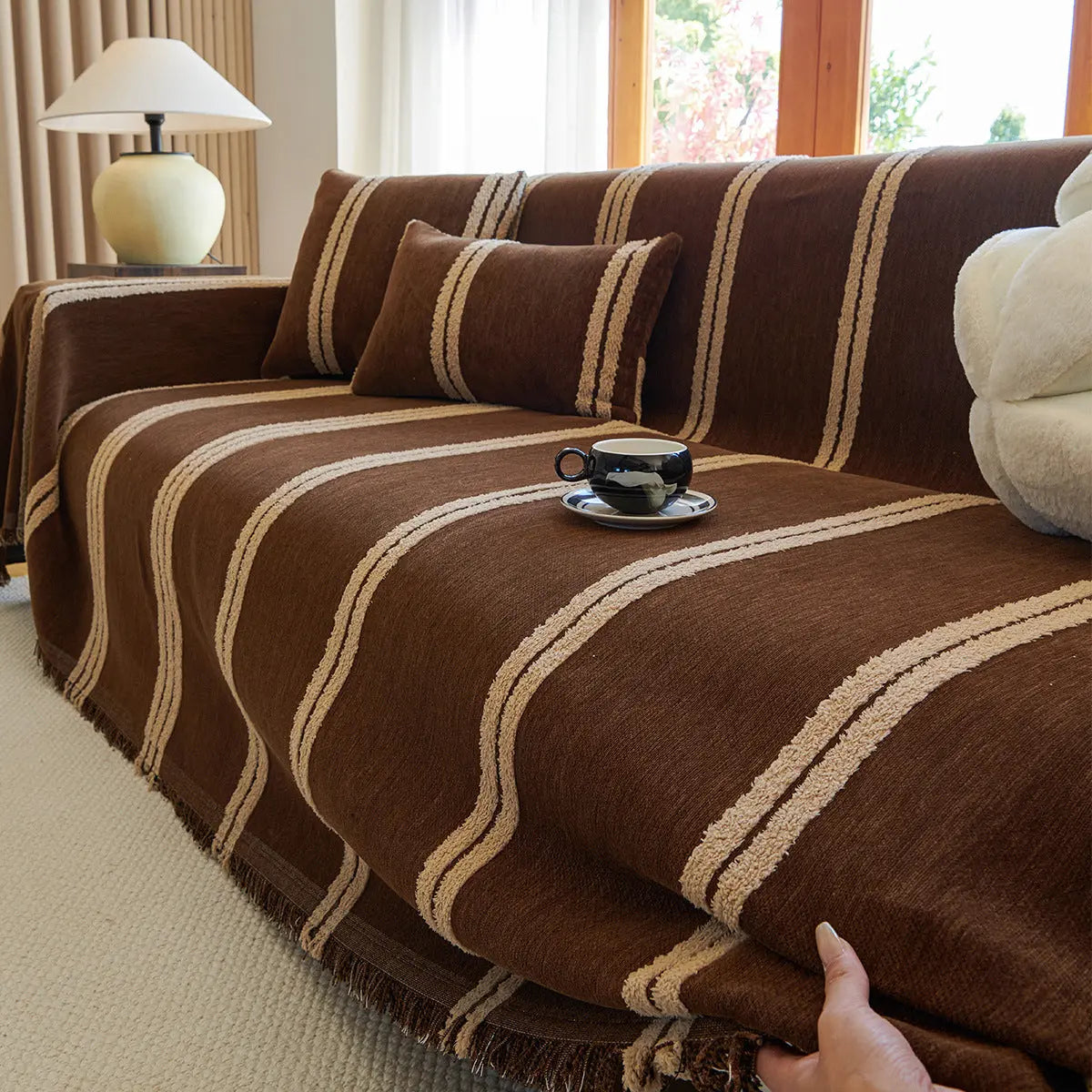 Plaid Canapé Chenille Élégant ZEVRO