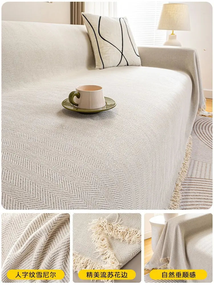 Plaid Canapé Chenille PROTECTOR Cream-180x180cm