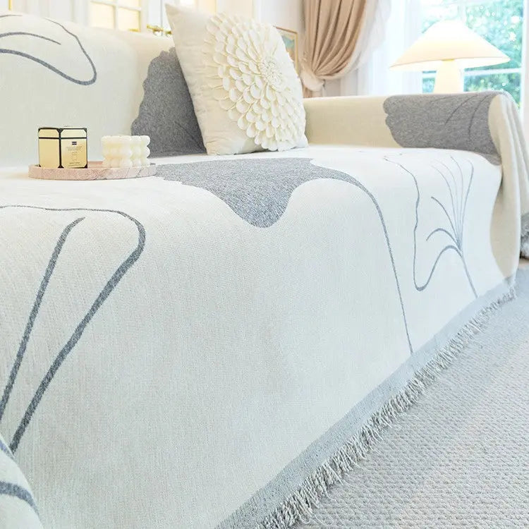 Plaid Canapé Chenille Simple LINAYA Gray-180X380cm