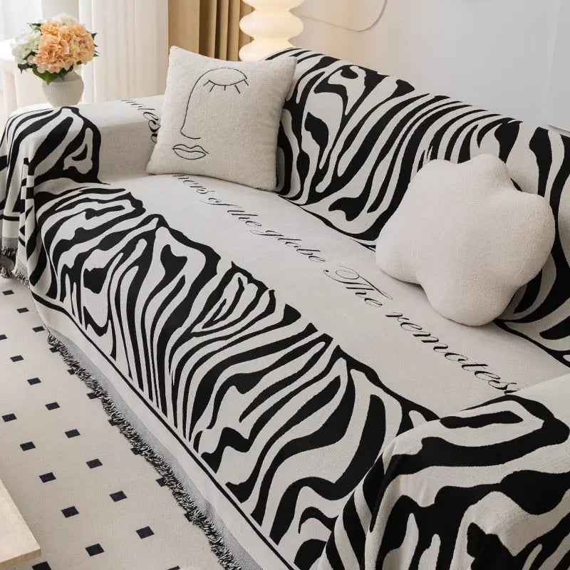Plaid Canapé Chenille Strié CARINO Yb Perod Black-180x380cm
